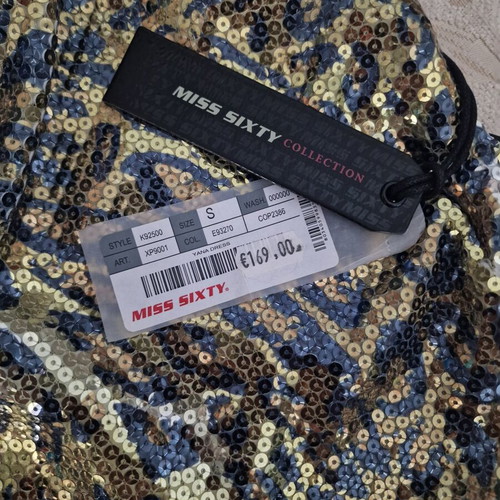 Miss Sixty One Shoulder Dress with Sequins Size S New