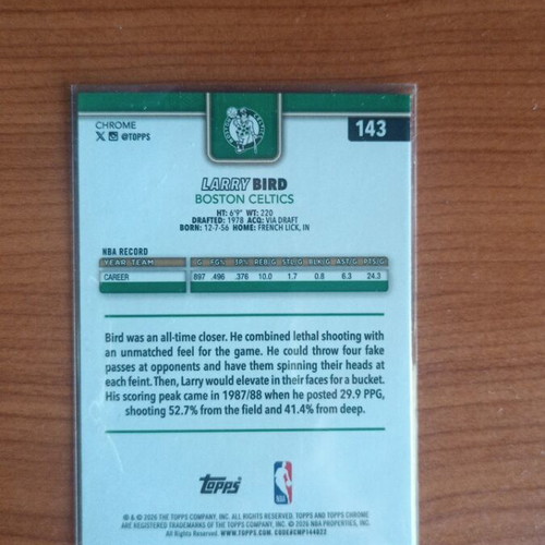 Topps Update 2026 NBA Larry Bird Wave Refractor card