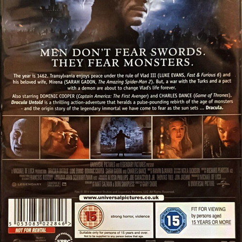 DVD Dracula Untold μεταχειρισμένο, περιπέτεια τρόμου, αγγλικοί υπότιτλοι