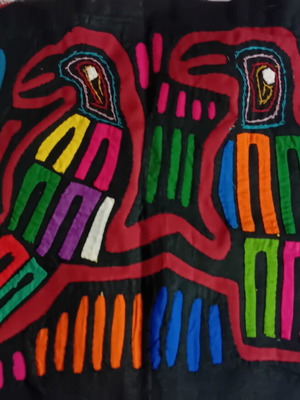 Molas handmade patchwork pair from Kuna, Colombia