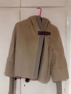 Вълнено палто-жилетка Liu Jo като ново, бежово-кафяво, размер Large