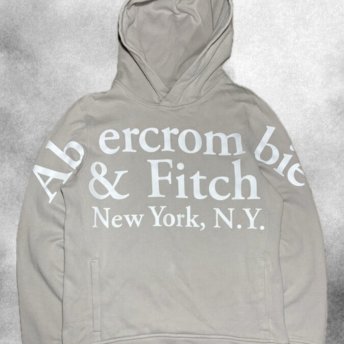 Abercrombie & Fitch Hoodie beige with white logo like new, size M