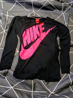 Nike long-sleeve shirt like new, black and pink, size S