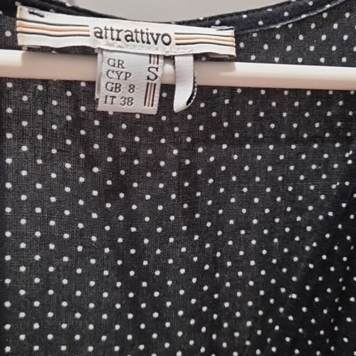 Attrattivo polka dot dress, size S, black and white