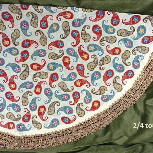 Antique Rotonda collectible embroidery used with Boteh paisley design