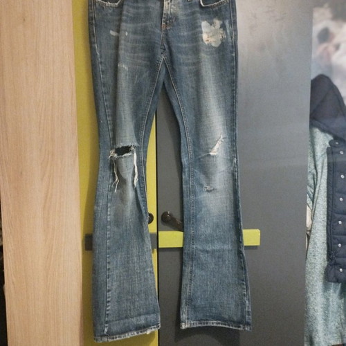 Meltin'Pot women's jeans used with factory distress bootcat W27L34