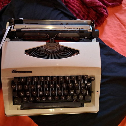 Adler Contessa Deluxe Greek typewriter like new with case and Greek keyboard