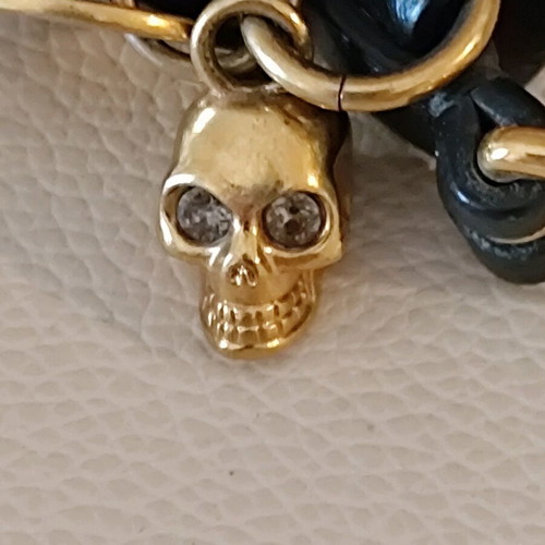 Alexander McQueen leather double wrap skull bracelet like new