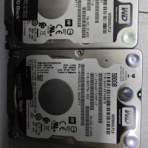 Wd Black 500GB 2.5 used, pack of 2