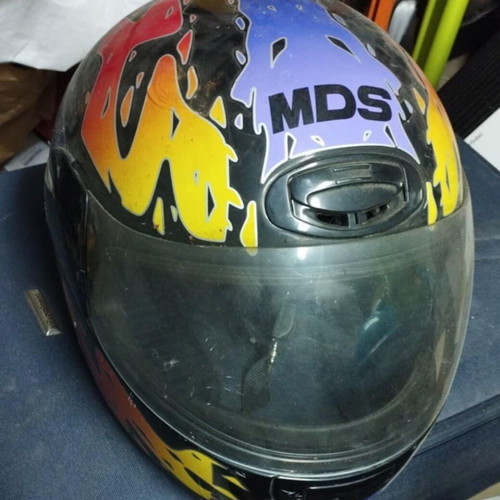 Vintage MDS Motorcycle Helmet Medium used, made in Italy