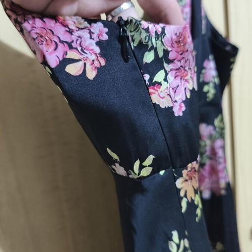Zara satin dress, black, size L