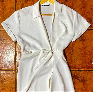 Λευκό φόρεμα ζάρα S