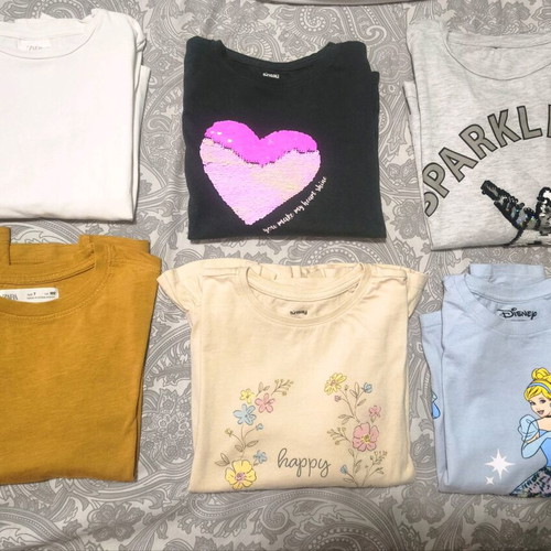 Pack of branded thin t-shirts for girls 6-8 years like new