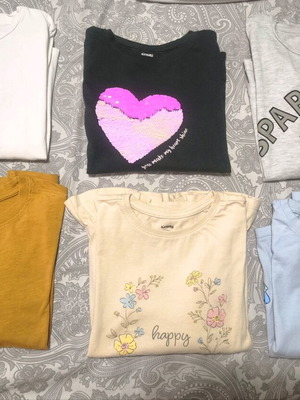 Pack of branded thin t-shirts for girls 6-8 years like new