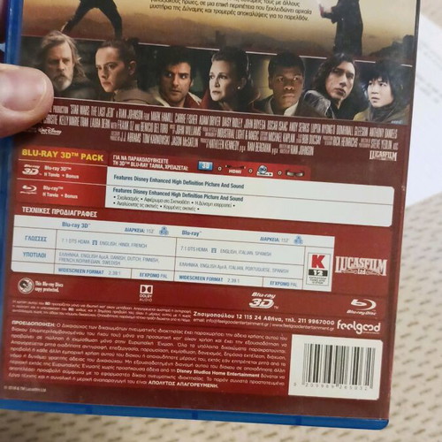 Blue Ray Star Wars The Last Jedi used
