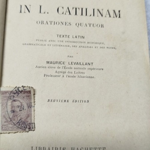 Book used The Four Orations of M. Tullius Cicero French