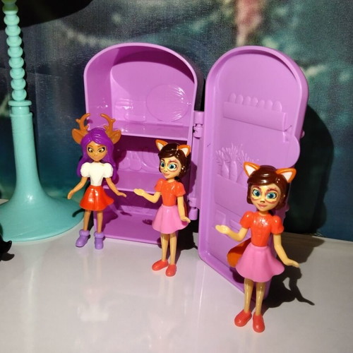 Enchantimals Secret Best Friends Mattel playset with figures, furniture, and pet used