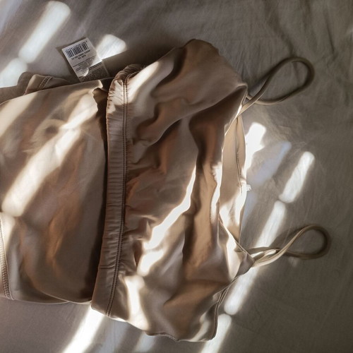 Sinsay Sports Top with Built-In Bra New, Beige, Size XS