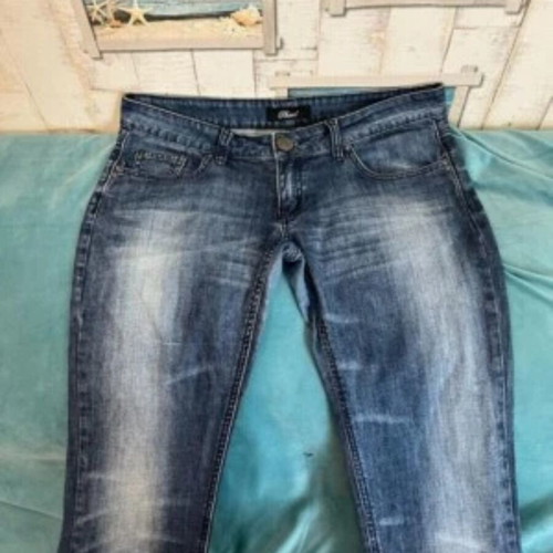 Phard Low Rise Jeans Size 31 Straight Leg Rhinestones used, blue