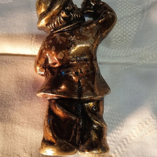 Collectible figurine used, pewter, drunkard with bottle