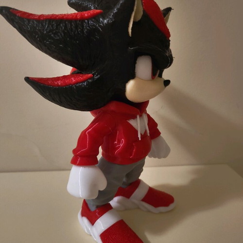 Shadow the Hedgehog 3D printed figure 22cm with red hoodie like new