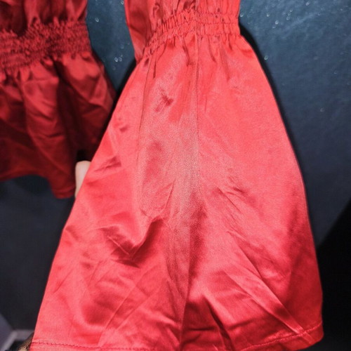 Grama satin blouse red, like new, size Small