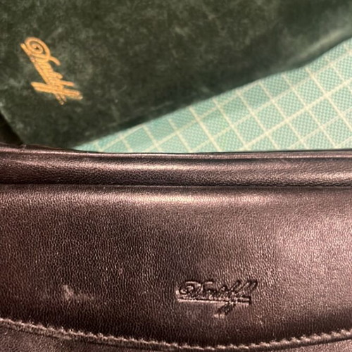 Davidoff pipe case for 2 pipes used, black leather