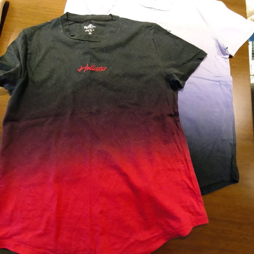 Hollister men's T-shirts pack of 2 XS used, dip-dye effect
