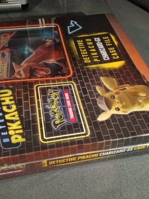 Detective Pikachu Charizard-GX case file with acrylic holder