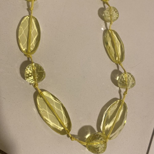 Accessorize long necklace new with yellow transparent stones, 38cm