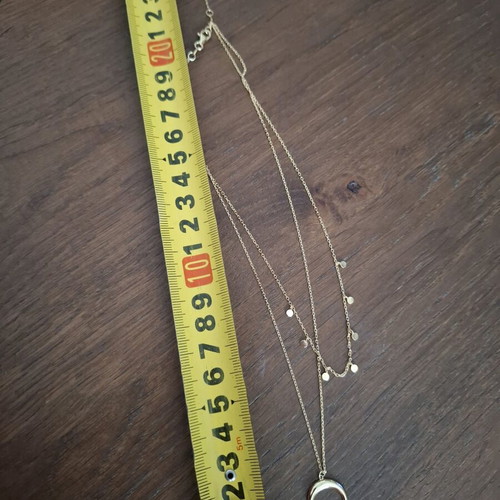 Silver 925 double necklace gold plated like new, gold color