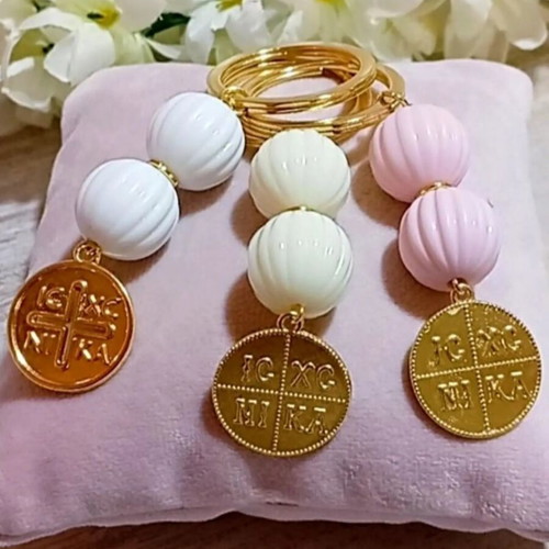 Handmade martyrika keychains with double-sided Konstantinato