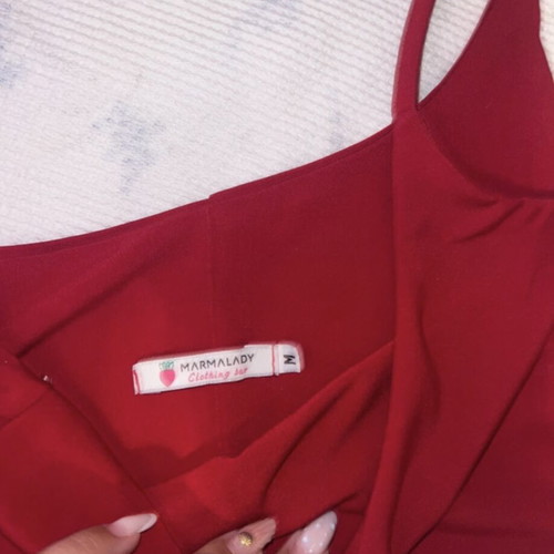 Marmalady red skirt and crop top set like new, size M