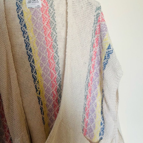 Zara poncho size 13/14 like new, colorful knitted