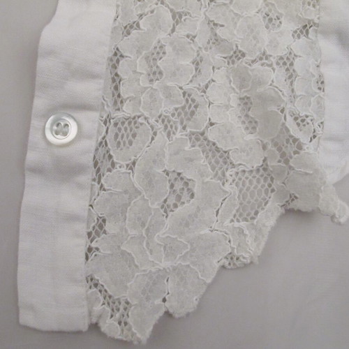 Notizie Mariella Burani women's linen shirt size M white with lace like new