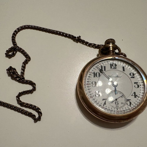 Hamilton gold pocket watch used with chain