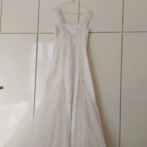 Wedding dress used, handmade with lace and tulle, size S