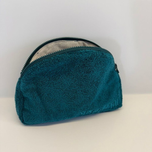 Sun of a Beach Small Luna Pouch like new, teal terry fabric