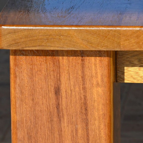 The Horizon outdoor dining table made of solid African Iroko, made to order