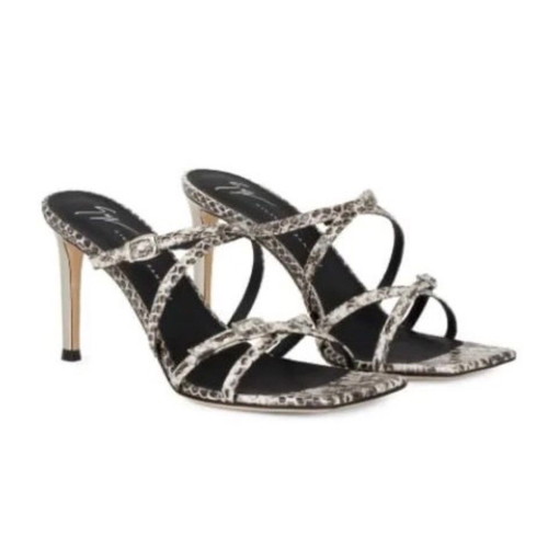 Giuseppe Zanotti snakeskin heel sandals used, metallic 85 heel, size 38.5