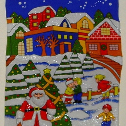 Christmas plastic poster used, dimensions 78x51 cm