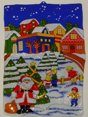 Christmas plastic poster used, dimensions 78x51 cm
