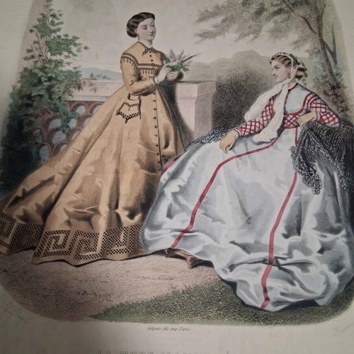 Colored engraving used, good condition