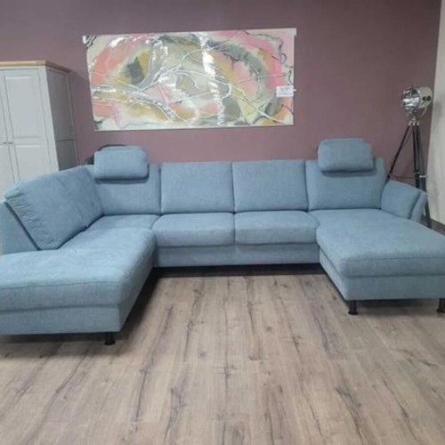 Blue Corner P-Shaped Fabric Sofa LS404520 New