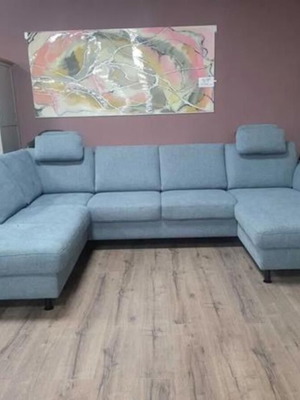 Blue Corner P-Shaped Fabric Sofa LS404520 New