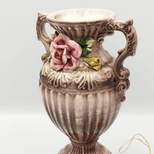 Capodimonte vase used, vintage, handmade, made in Italy