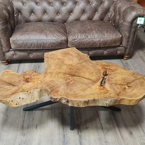 Solid wood coffee table with metal legs new