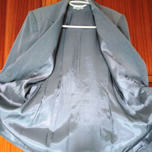 Suit soft gray with wide-leg pants, like new, size 46-48