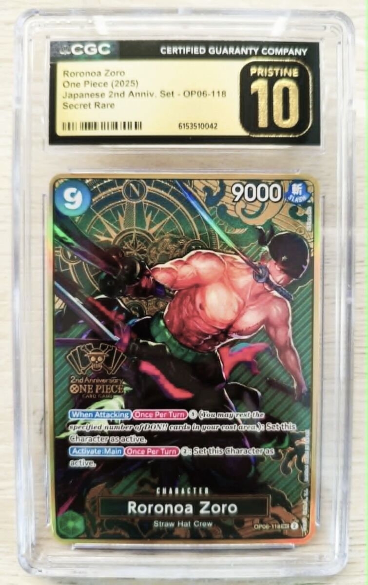 CGC PRISTINE 10 ワンピースゾロ十郎 2ndANNIVERSARY Roronoa Zoro