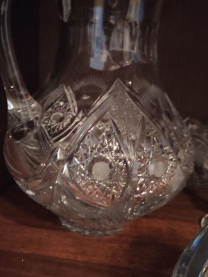 Bohemian crystal pitcher new